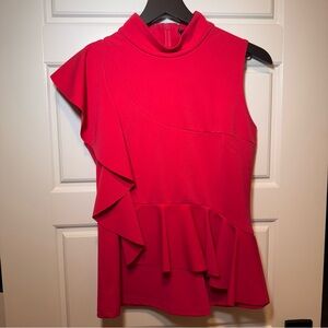 Red Sleeveless Ruffle Top size small